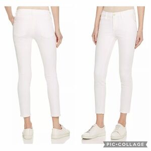 FRAME Le Color Crop Stove Pipe Coastal White Nautical Denim Skinny Jeans Size 32